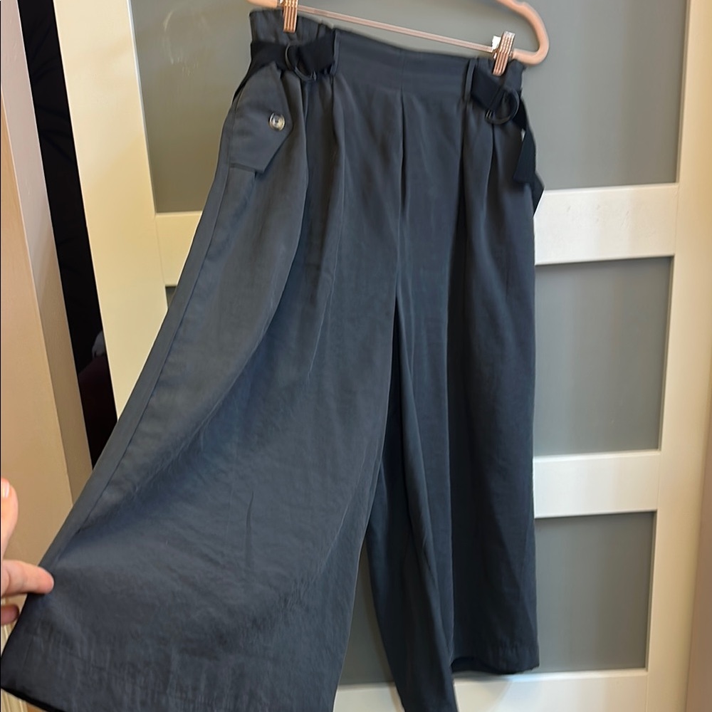 Anthropologie Wide-Leg Culottes in Dark Gray